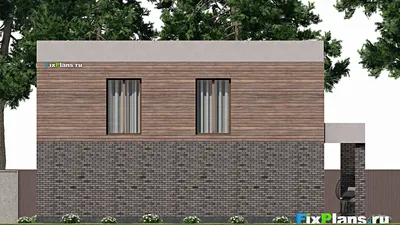 Проект двухэтажного дома 10 на 14, площадью 230 м² с террасой, балконом и 2 спальнями — фасад 6