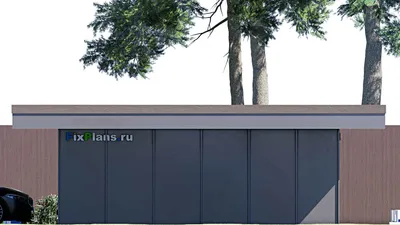 Проект гаража 7 на 10, площадью 30 м² на 1 машиноместо — фасад 5