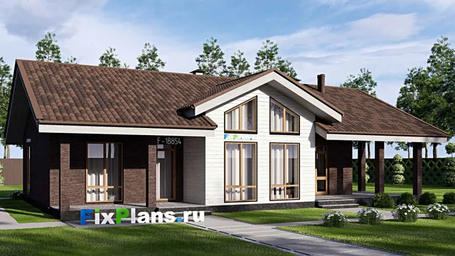 Проект одноэтажного дома 12 на 18, площадью 160 м² с террасой и 3 спальнями