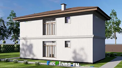 Проект двухэтажного дома 12 на 14, площадью 160 м² с 3 спальнями — фасад 2