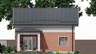 Проект дома с мансардой 9 на 10, площадью 130 м² с террасой и 3 спальнями (F-3446) — фасад 6