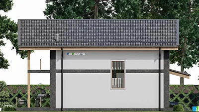 Проект дома с мансардой 11 на 16, площадью 220 м² с террасой, балконом и 5 спальнями — фасад 4