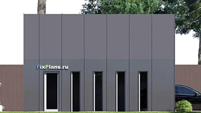 Проект гаража 8 на 8, площадью 50 м² на 2 машиноместа (F-21032) — фасад 4