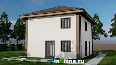 Проект двухэтажного дома 10 на 13, площадью 170 м² с балконом и 5 спальнями — фасад 2