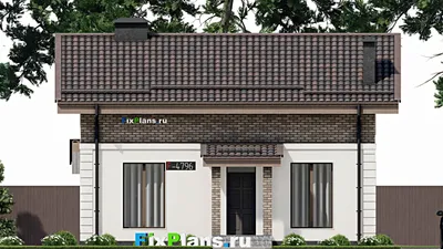 Проект дома с мансардой 9 на 11, площадью 140 м² с террасой и 3 спальнями — фасад 3