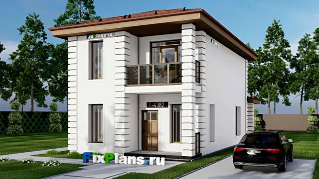 Проект двухэтажного дома 7 на 15, площадью 130 м² с террасой, балконом и 3 спальнями
