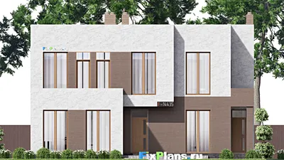Проект двухэтажного дома 10 на 14, площадью 190 м² с террасой, балконом и 4 спальнями — фасад 3