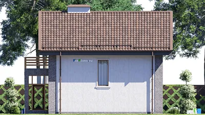 Проект дома с мансардой 10 на 12, площадью 130 м² с балконом и 4 спальнями — фасад 5
