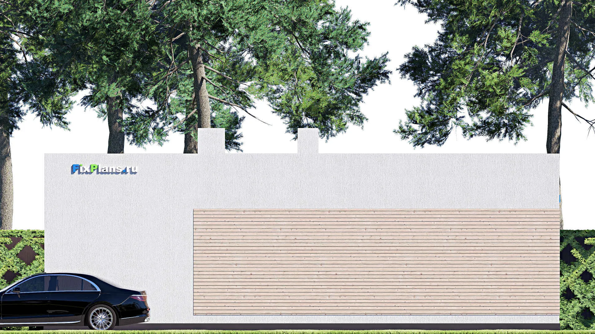 F-20861 - Проект одноэтажного дома 11 на 13, площадью 100 м² с террасой и 3 спальнями