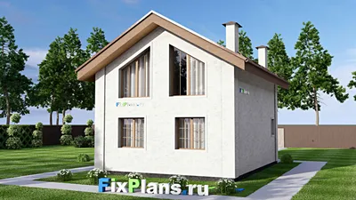 Проект дома с мансардой 8 на 11, площадью 90 м² с 3 спальнями — фасад 2