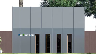 Проект гаража 8 на 8, площадью 50 м² на 2 машиноместа (F-21014) — фасад 4