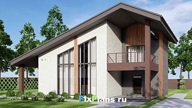 Проект дома с мансардой 11 на 16, площадью 180 м² с террасой, балконом и 3 спальнями