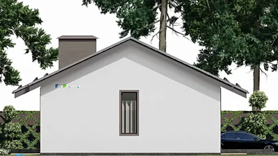 Проект одноэтажного дома 13 на 20, площадью 200 м² с террасой и 4 спальнями — фасад 4