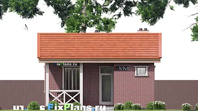 Проект бани 7 на 8, площадью 40 м² с санузлом — фасад 3