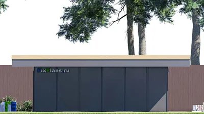 Проект гаража 7 на 8, площадью 50 м² на 1 машиноместо — фасад 5
