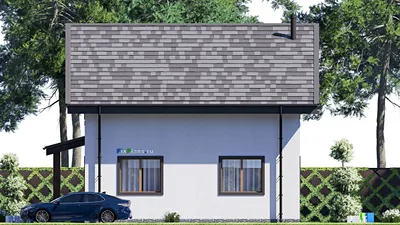 Проект дома с мансардой 11 на 11, площадью 140 м² с 4 спальнями — фасад 5