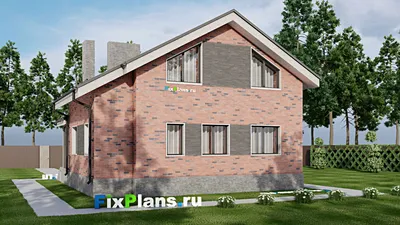 Проект дома с мансардой 11 на 13, площадью 150 м² с 4 спальнями — фасад 2