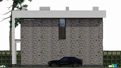 Проект двухэтажного дома 12 на 13, площадью 250 м² с террасой, баней и 5 спальнями — фасад 5
