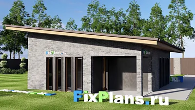 Проект гаража 8 на 9, площадью 60 м² на 2 машиноместа (F-21068) — фасад 2