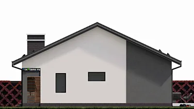 Проект одноэтажного дома 13 на 17, площадью 200 м² с террасой и 4 спальнями (F-0134) — фасад 4