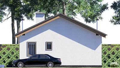 Проект одноэтажного дома 10 на 13, площадью 80 м² с 3 спальнями — фасад 5