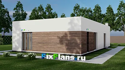 Проект одноэтажного дома 10 на 17, площадью 130 м² с 3 спальнями — фасад 2