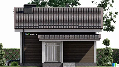 Проект дома с мансардой 11 на 13, площадью 160 м² с террасой и 5 спальнями — фасад 5
