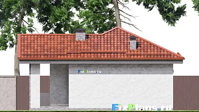 Проект бани 9 на 10, площадью 60 м² с комнатой отдыха, терассой и санузлом (F-14894) — фасад 6