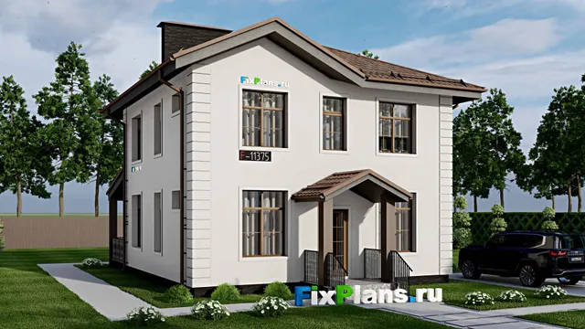 Проект двухэтажного дома 9 на 14, площадью 150 м² с террасой и 3 спальнями