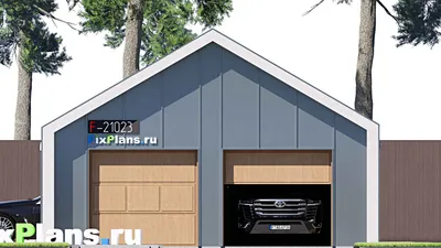 Проект гаража 8 на 8, площадью 50 м² на 2 машиноместа (F-21023) — фасад 3
