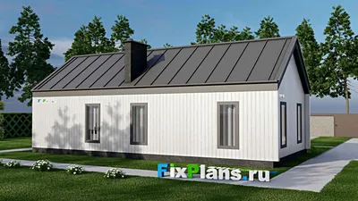 Проект дома с мансардой 9 на 15, площадью 100 м² с террасой и 2 спальнями — фасад 2