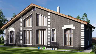 Проект одноэтажного дома 14 на 24, площадью 220 м² с 2 спальнями — фасад 2