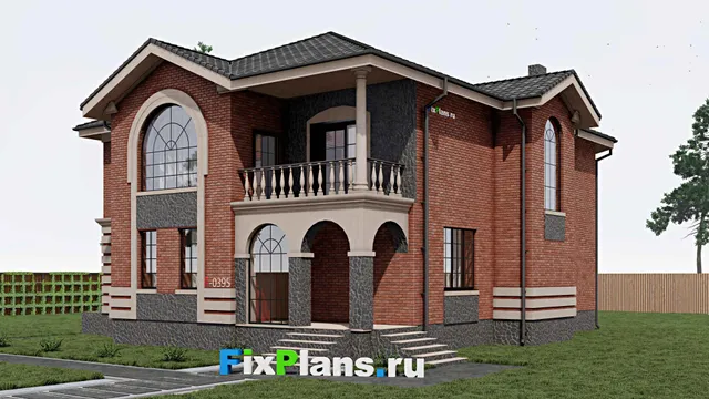 Проект двухэтажного дома 15 на 17, площадью 290 м² с террасой, балконом и 2 спальнями