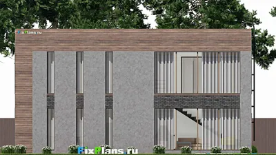 Проект двухэтажного дома 16 на 18, площадью 280 м² с 4 спальнями — фасад 6