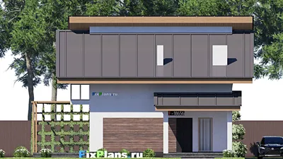 Проект дома с мансардой 11 на 13, площадью 160 м² с террасой, балконом и 3 спальнями — фасад 3