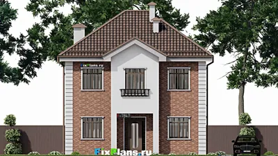 Проект двухэтажного дома 10 на 12, площадью 150 м² с 4 спальнями — фасад 3