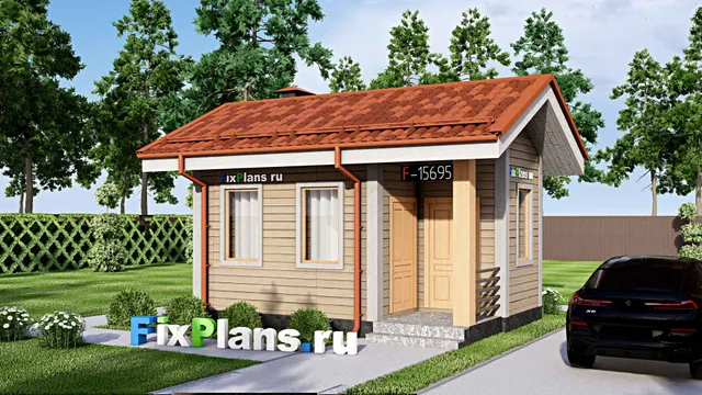 Проект бани 5 на 7, площадью 20 м² с комнатой отдыха
