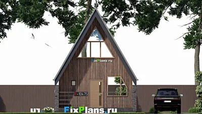 Проект дома с мансардой 7 на 10, площадью 70 м² с 2 спальнями — фасад 3
