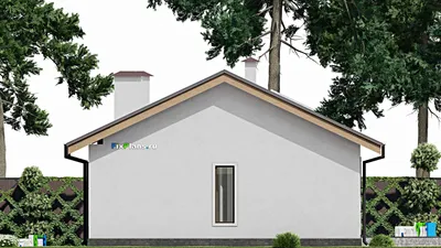 Проект одноэтажного дома 13 на 19, площадью 170 м² с террасой и 2 спальнями — фасад 4