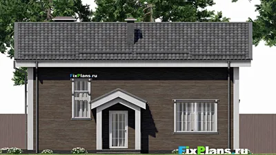 Проект дома с мансардой 13 на 14, площадью 180 м² с 4 спальнями — фасад 6
