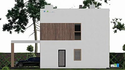 Проект двухэтажного дома 16 на 20, площадью 360 м² с террасой и 4 спальнями — фасад 5