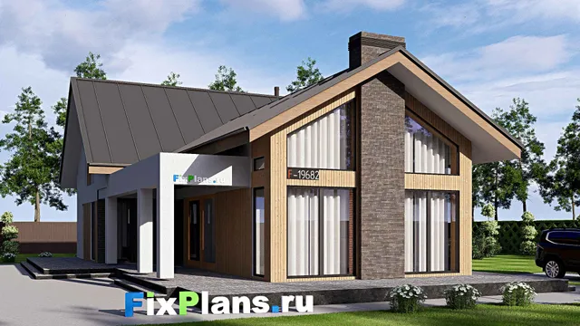 Проект дома с мансардой 16 на 22, площадью 350 м² с террасой, балконом и 4 спальнями