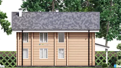 Проект дома с мансардой 10 на 14, площадью 170 м² с 5 спальнями — фасад 4