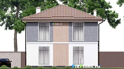 Проект двухэтажного дома 11 на 13, площадью 180 м² с 3 спальнями — фасад 6