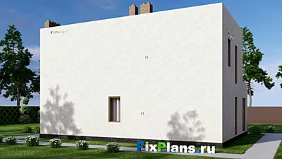 Проект двухэтажного дома 10 на 14, площадью 190 м² с террасой, балконом и 4 спальнями — фасад 2