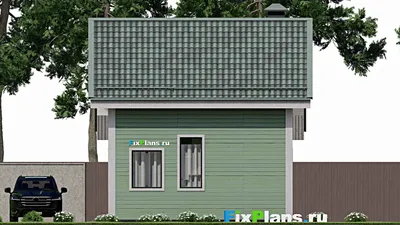 Проект дома с мансардой 7 на 10, площадью 100 м² с 3 спальнями — фасад 6