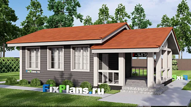 Проект бани 8 на 12, площадью 70 м² с терассой и санузлом