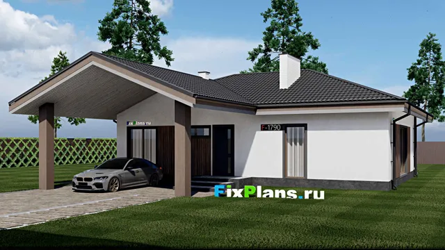 Проект одноэтажного дома 10 на 15, площадью 130 м² с террасой и 3 спальнями