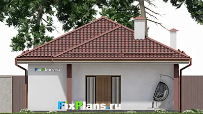 Проект одноэтажного дома 10 на 15, площадью 120 м² с террасой и 3 спальнями (F-7865) — фасад 6