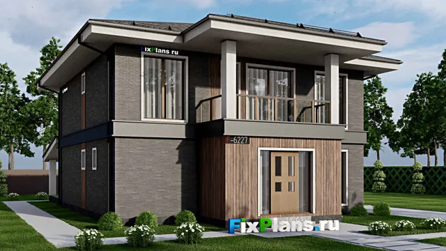 Проект двухэтажного дома 13 на 20, площадью 270 м² с террасой, балконом и 4 спальнями